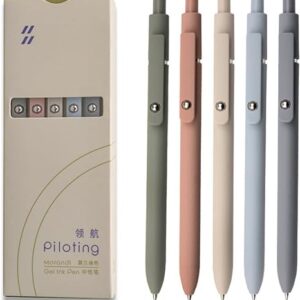 5 Pcs 0.5mm Black Ink Pens Fine Point Smooth Writing Pens